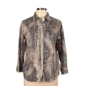 Lauren Ralph Lauren snake print blouse maximalist mob wife Nanny statement 90s